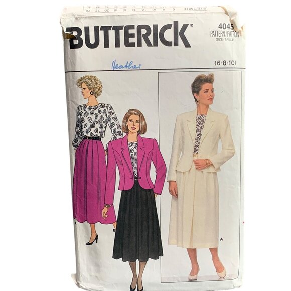 Butterick 4045 Sewing Pattern Misses' Petite Jacket Skirt & Blouse Sizes 6-10 - - Picture 1 of 2